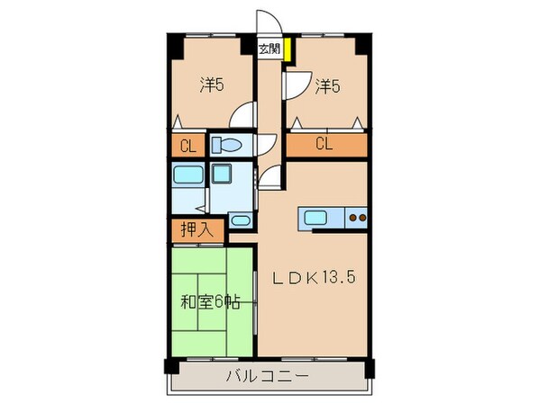 サンコー百道の物件間取画像